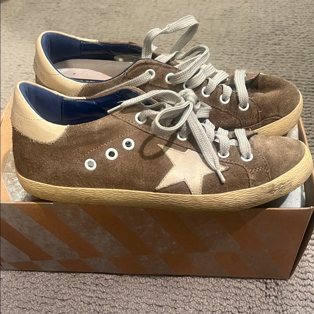 Golden Goose Taupe Suede Sneakers, Size 38/8 Women